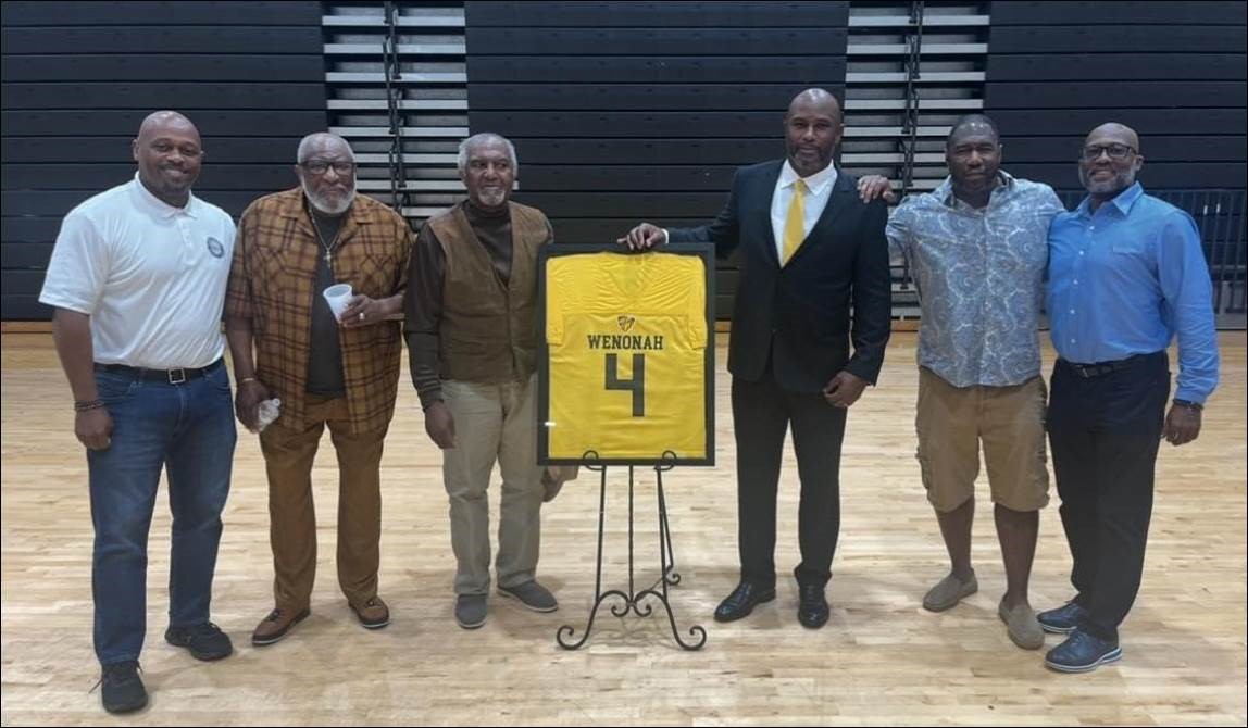 Wenonah High School Retires the No. 4 Jersey of Sam Shade prior to Thursday night’s 28-6 win over Huffman